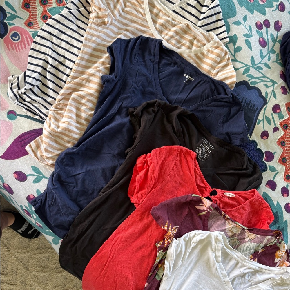 Lot of 7 maternity shirts.